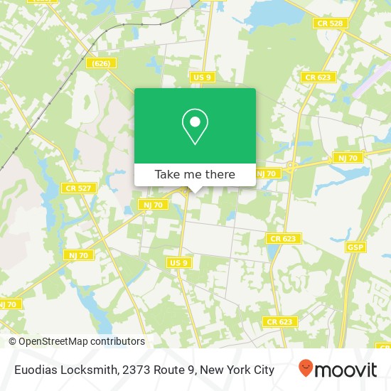 Mapa de Euodias Locksmith, 2373 Route 9