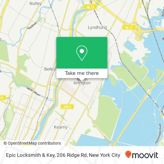 Mapa de Epic Locksmith & Key, 206 Ridge Rd