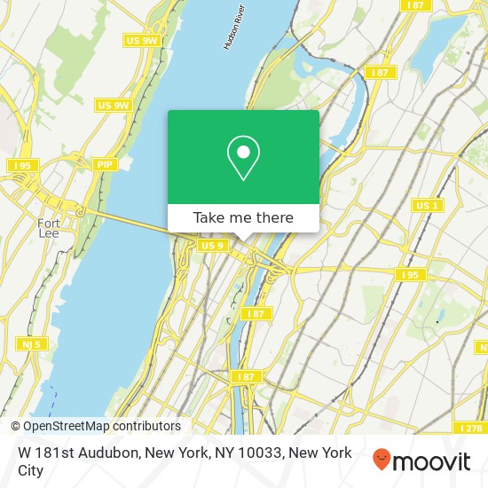 Mapa de W 181st Audubon, New York, NY 10033