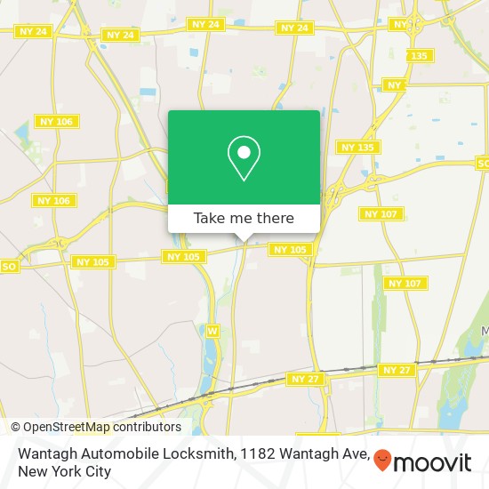 Mapa de Wantagh Automobile Locksmith, 1182 Wantagh Ave