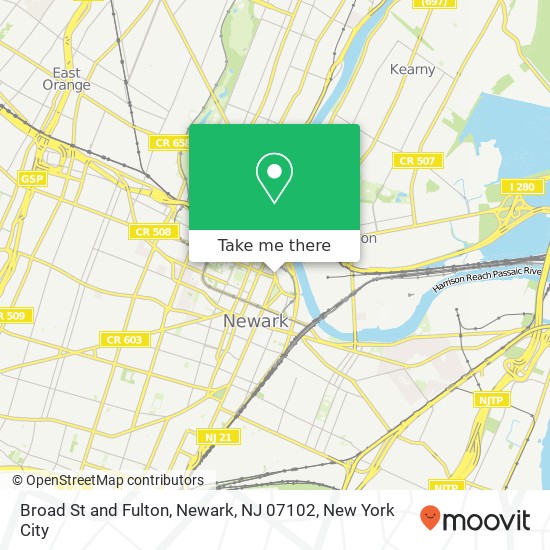 Mapa de Broad St and Fulton, Newark, NJ 07102