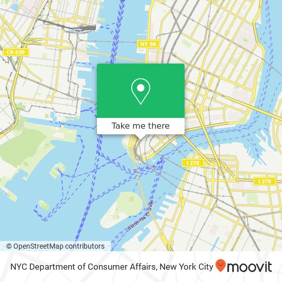 Mapa de NYC Department of Consumer Affairs