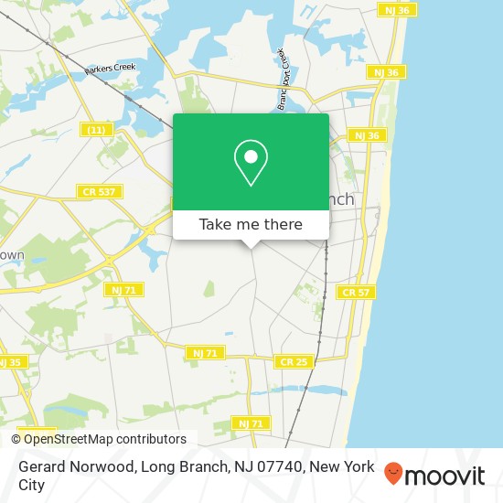 Mapa de Gerard Norwood, Long Branch, NJ 07740