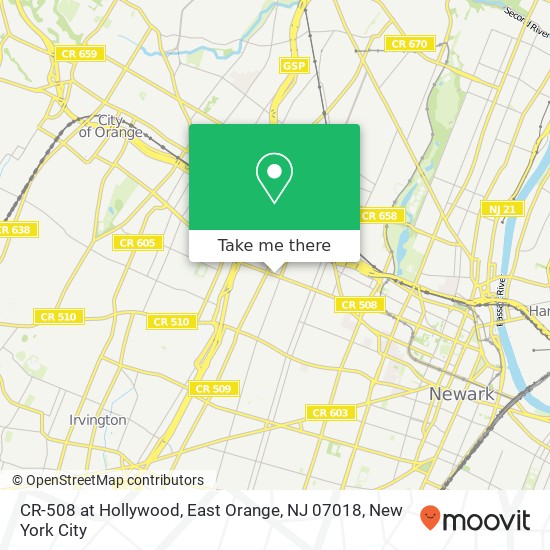 CR-508 at Hollywood, East Orange, NJ 07018 map