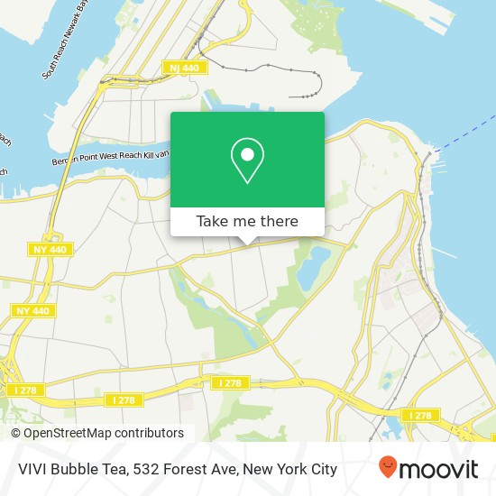 Mapa de VIVI Bubble Tea, 532 Forest Ave