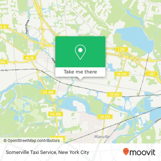 Mapa de Somerville Taxi Service