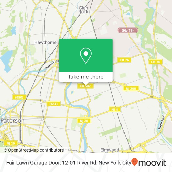 Fair Lawn Garage Door, 12-01 River Rd map