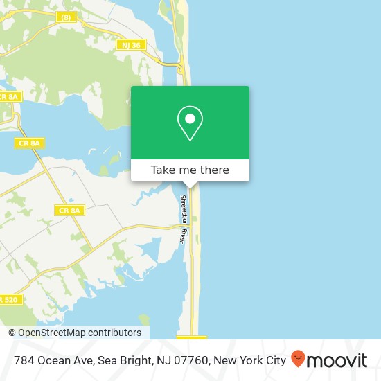 Mapa de 784 Ocean Ave, Sea Bright, NJ 07760
