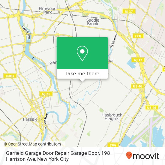 Garfield Garage Door Repair Garage Door, 198 Harrison Ave map