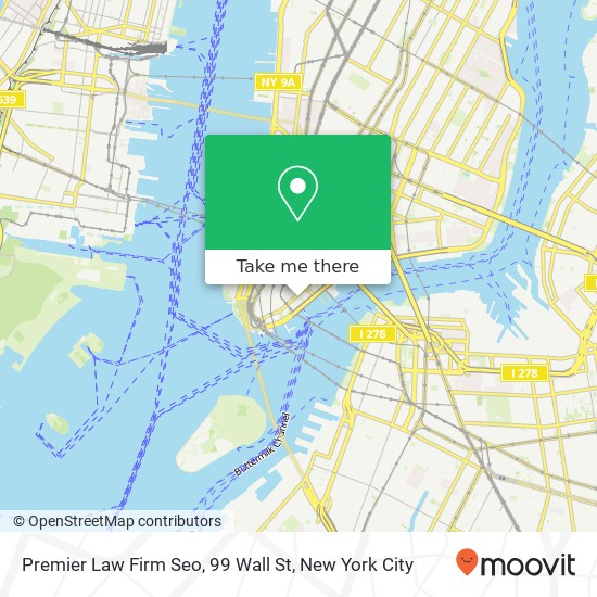 Premier Law Firm Seo, 99 Wall St map