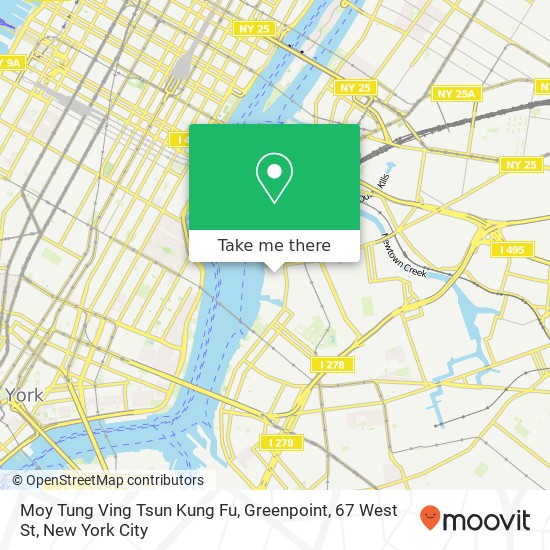 Mapa de Moy Tung Ving Tsun Kung Fu, Greenpoint, 67 West St