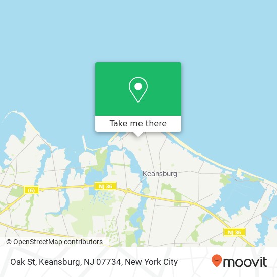 Mapa de Oak St, Keansburg, NJ 07734