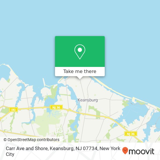 Mapa de Carr Ave and Shore, Keansburg, NJ 07734