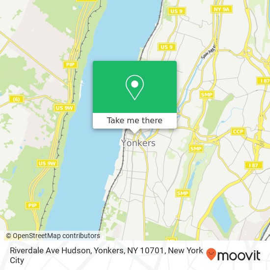 Mapa de Riverdale Ave Hudson, Yonkers, NY 10701