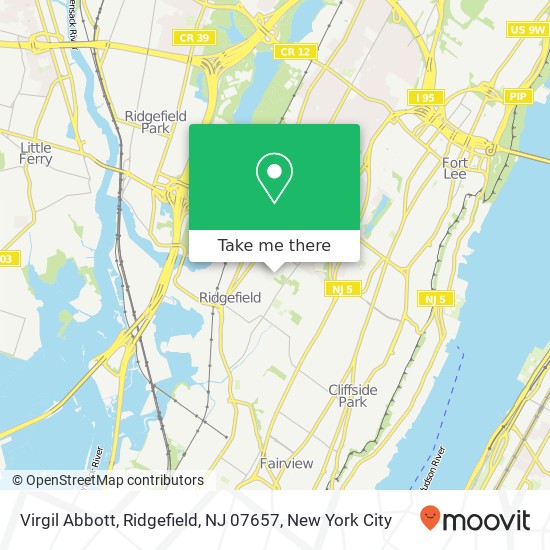 Mapa de Virgil Abbott, Ridgefield, NJ 07657