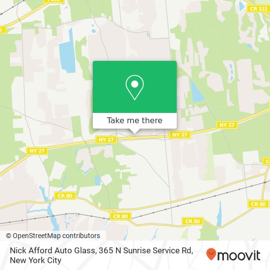 Mapa de Nick Afford Auto Glass, 365 N Sunrise Service Rd