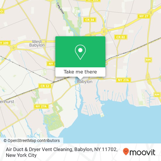 Mapa de Air Duct & Dryer Vent Cleaning, Babylon, NY 11702