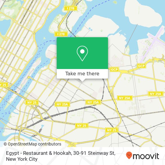 Mapa de Egypt - Restaurant & Hookah, 30-91 Steinway St