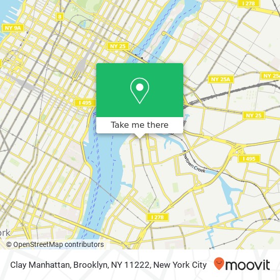 Mapa de Clay Manhattan, Brooklyn, NY 11222