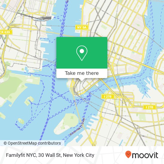 Mapa de Familyfit NYC, 30 Wall St