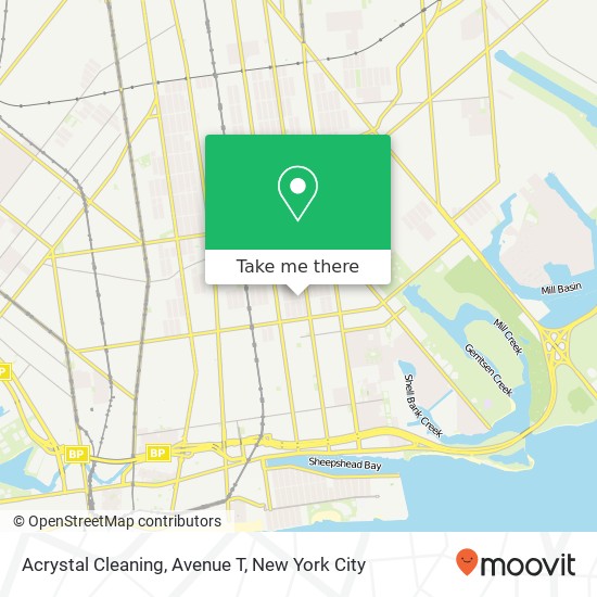 Acrystal Cleaning, Avenue T map