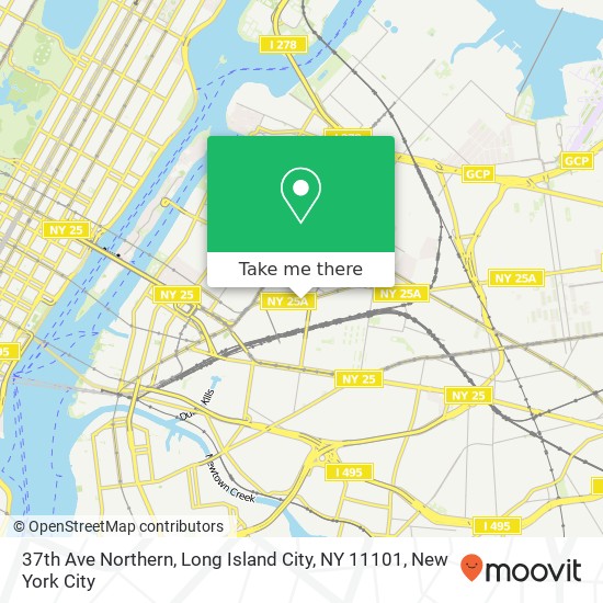 37th Ave Northern, Long Island City, NY 11101 map