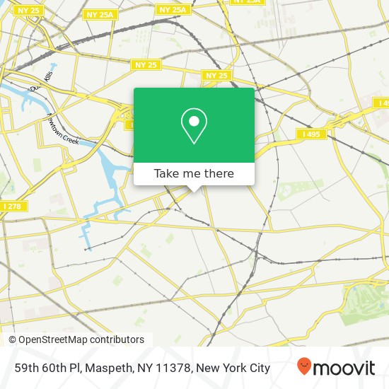Mapa de 59th 60th Pl, Maspeth, NY 11378