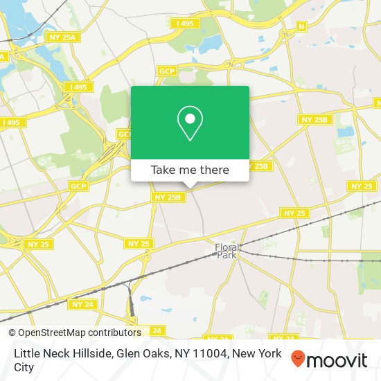 Mapa de Little Neck Hillside, Glen Oaks, NY 11004