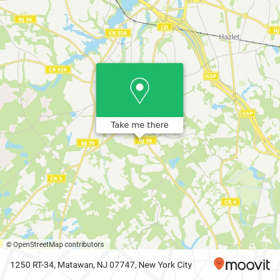 Mapa de 1250 RT-34, Matawan, NJ 07747