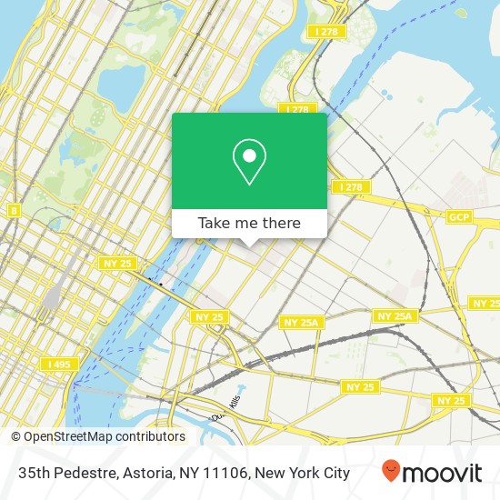 Mapa de 35th Pedestre, Astoria, NY 11106