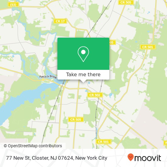 Mapa de 77 New St, Closter, NJ 07624
