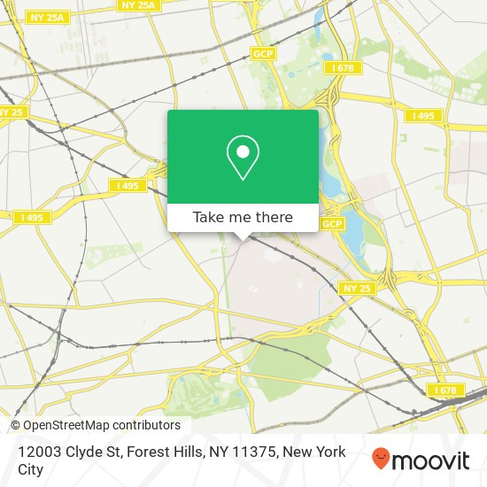 Mapa de 12003 Clyde St, Forest Hills, NY 11375