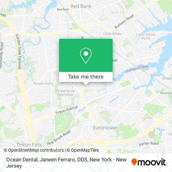 Ocean Dental, Janeen Ferraro, DDS map