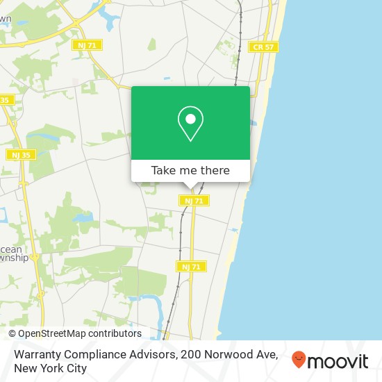 Mapa de Warranty Compliance Advisors, 200 Norwood Ave