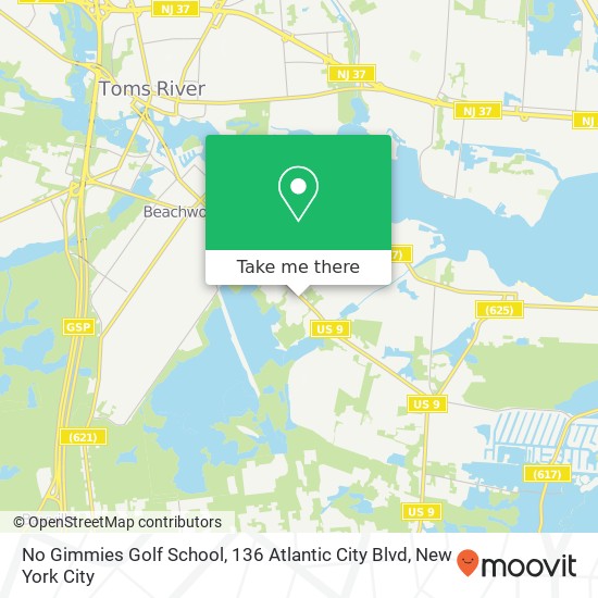 Mapa de No Gimmies Golf School, 136 Atlantic City Blvd