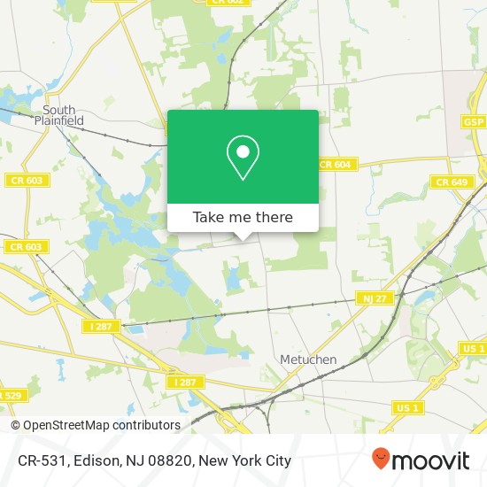 CR-531, Edison, NJ 08820 map