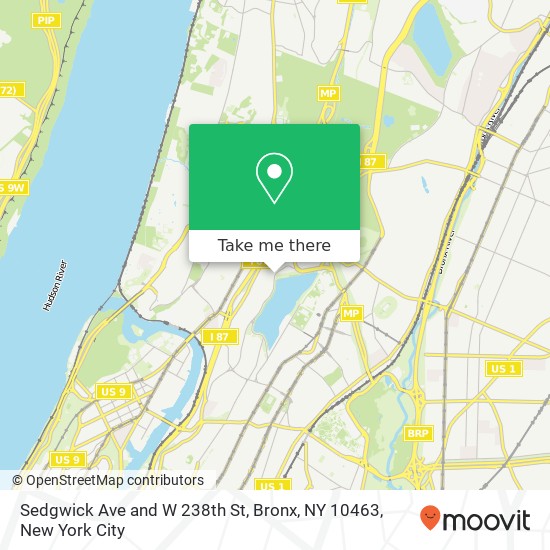 Mapa de Sedgwick Ave and W 238th St, Bronx, NY 10463