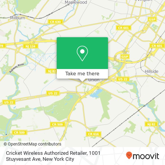 Mapa de Cricket Wireless Authorized Retailer, 1001 Stuyvesant Ave