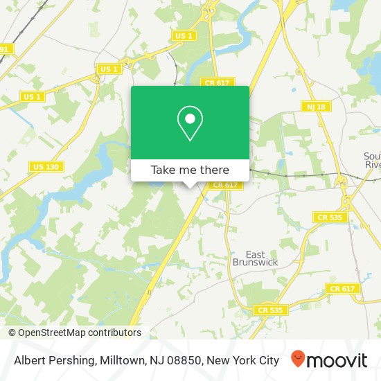 Mapa de Albert Pershing, Milltown, NJ 08850