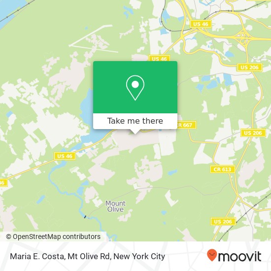 Mapa de Maria E. Costa, Mt Olive Rd