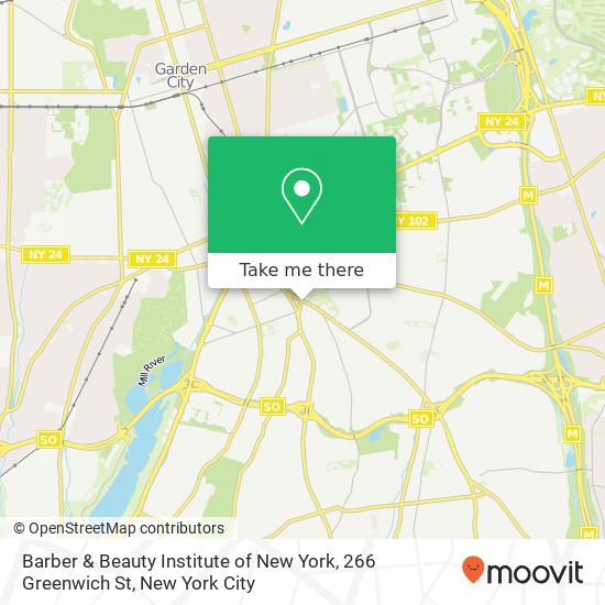 Mapa de Barber & Beauty Institute of New York, 266 Greenwich St