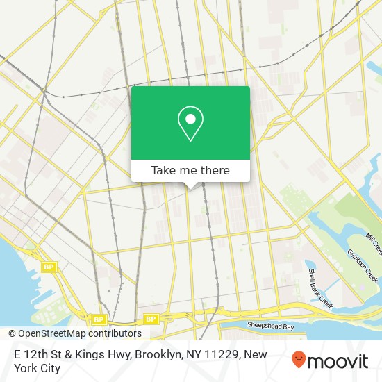 E 12th St & Kings Hwy, Brooklyn, NY 11229 map