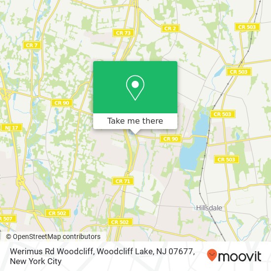 Mapa de Werimus Rd Woodcliff, Woodcliff Lake, NJ 07677