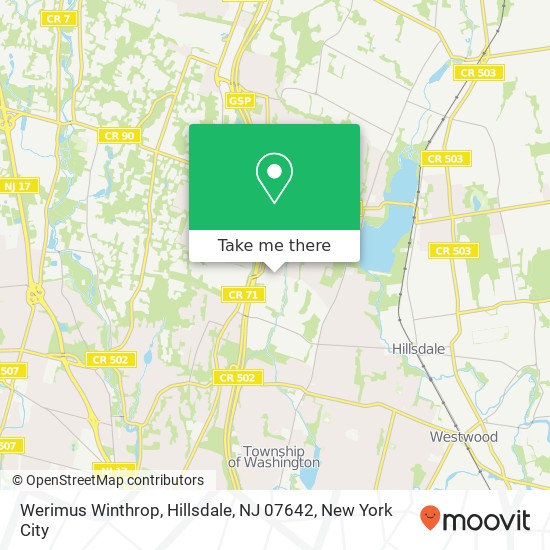 Mapa de Werimus Winthrop, Hillsdale, NJ 07642