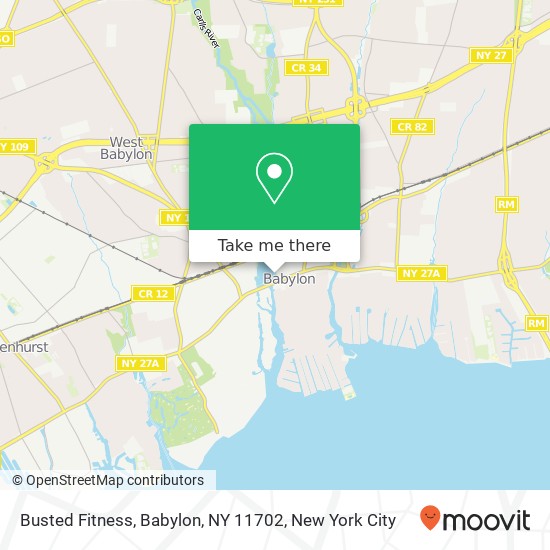 Mapa de Busted Fitness, Babylon, NY 11702