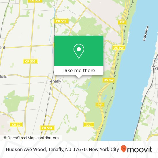 Mapa de Hudson Ave Wood, Tenafly, NJ 07670