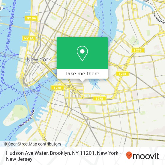 Hudson Ave Water, Brooklyn, NY 11201 map
