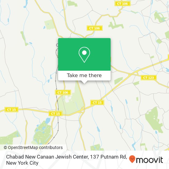 Mapa de Chabad New Canaan Jewish Center, 137 Putnam Rd