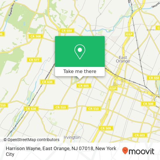 Mapa de Harrison Wayne, East Orange, NJ 07018