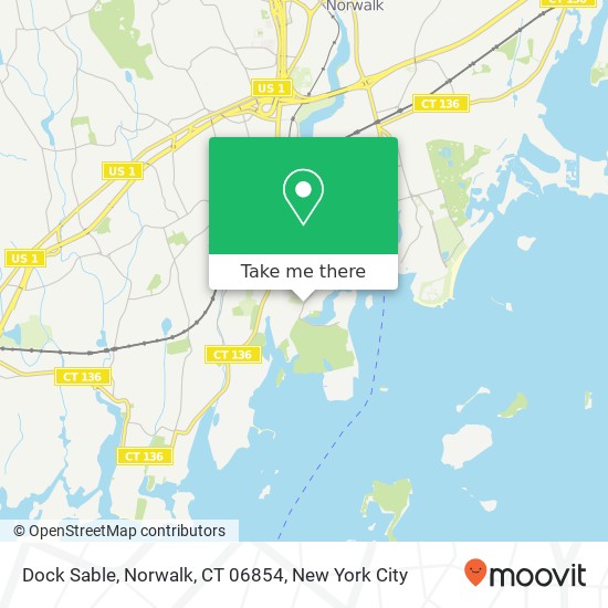 Mapa de Dock Sable, Norwalk, CT 06854